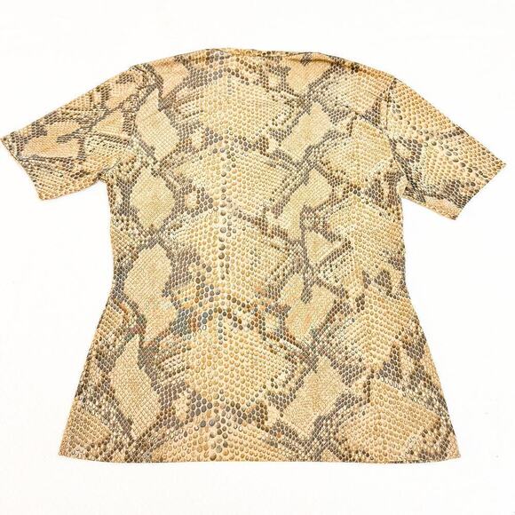 Jaeger Snakeskin Patterned Printed Short Sleeve Top Size Medium - Picture 3 of 4